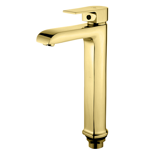 Hot and Cold Long Pillar Gold Faucet