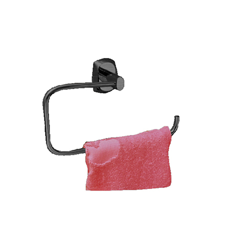 Stainless Steel Towel Ring - Color: Black