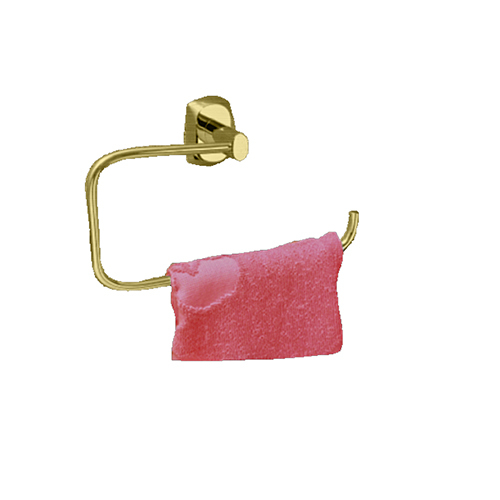 Aquieen Luxury Series Golden Wall Mounted Towel Ring For Hand Towel - Finish: Glossy
