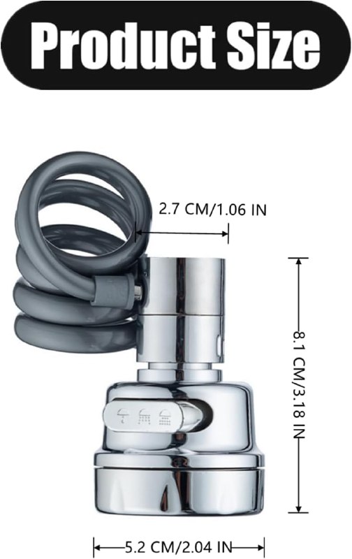 360 Rotatable Sink Faucet Extender Aerator - Color: Silver