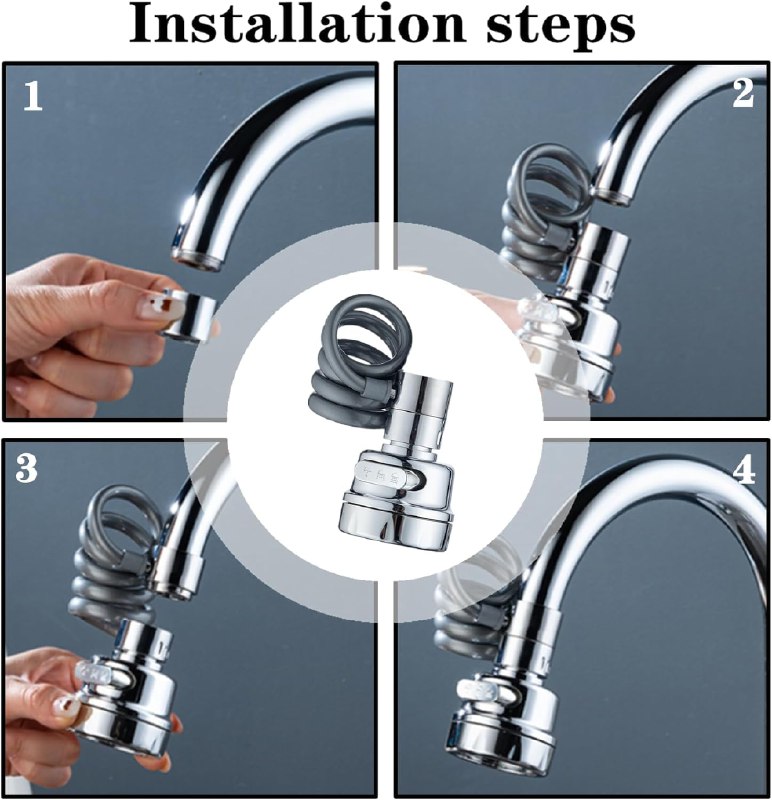 360 Rotatable Sink Faucet Extender Aerator - Color: Silver