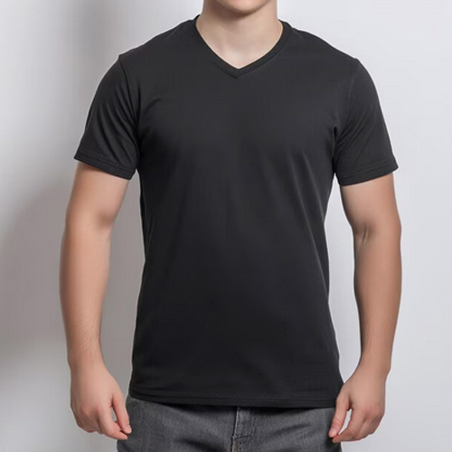 Half Sleeves Cotton V-Neck T-Shirt