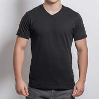 Half Sleeves Cotton V-Neck T-Shirt