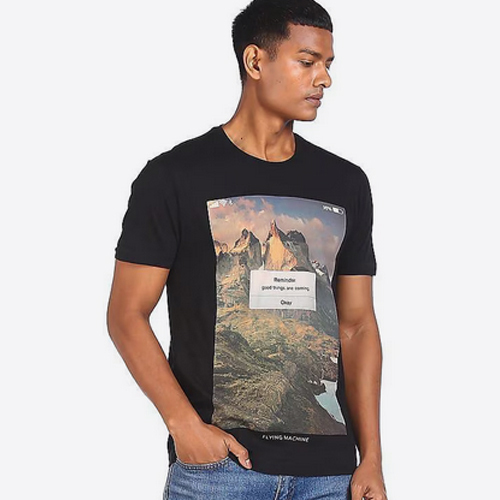 Short Sleeves Graphic Printed T-Shirt For Mens