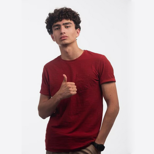 Plain Half Sleeves Red Men'S T-Shirts - Color: Maroon