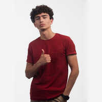Plain Half Sleeves Red Men's T-Shirts