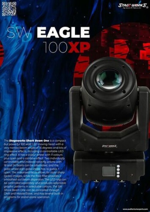 Auditorium SW 100W Beam Moving Head with LED Pixel Halo