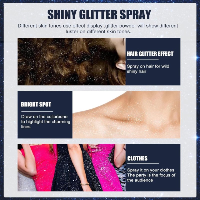 Professional Glitter Hair Spray - Color: White