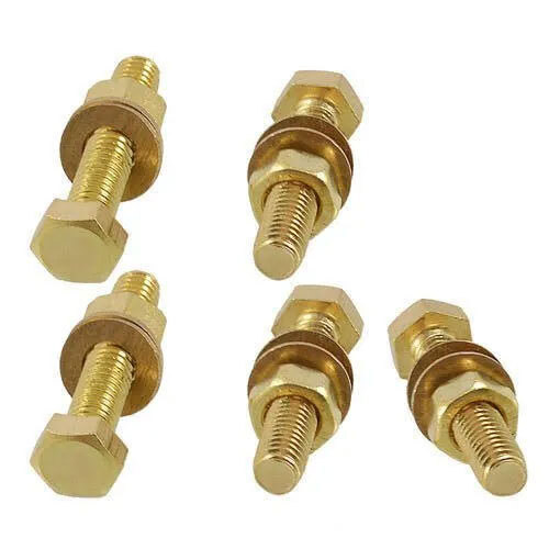 Brass Nut Bolts & Washers - Color: Golden
