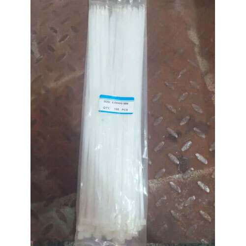 Nylon Cable Ties - Durable Nylon, 100 Millimeter Length, White Color | Industrial Use, Warranty Included