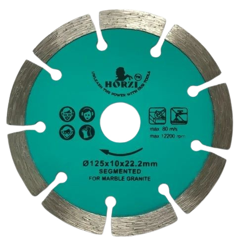 Horzi Marble Cutting Blade - Diamond Material, 5 Inch Size, Silver Color | Corrosion Resistant, Circular Shape for Precision Cutting