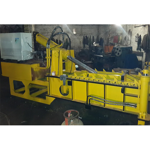 Double Action Hydraulic Scrap Baling Press - 50 Ton Force, 2000 Psi Pressure, 380 Volt, Yellow | PLC System, Hydraulic Powered, 35 Kg Weight
