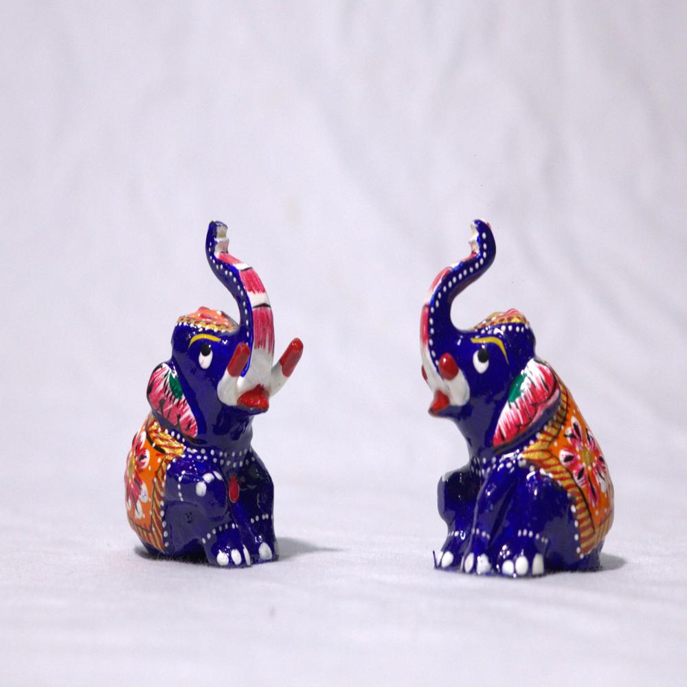 Metal Meena Appu Elephant - Color: Multicolor