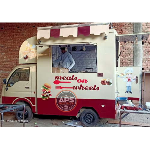Moveable Food Van Cart - Color: As Per Requirement