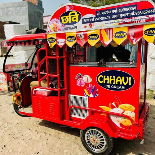 Electric Ice Cream Vending Cart - Color: Red