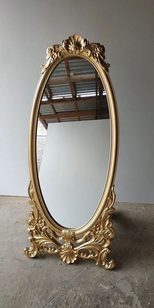 Royal Standing Hand-Carved Wooden Mirror Frame