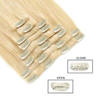 Premium Womens Straight Double Weft Thick Remy Hair Extensions Clip in on Human Hair for Short Hair