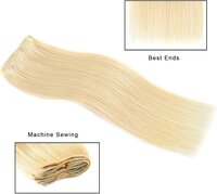 Premium Womens Straight Double Weft Thick Remy Hair Extensions Clip in on Human Hair for Short Hair
