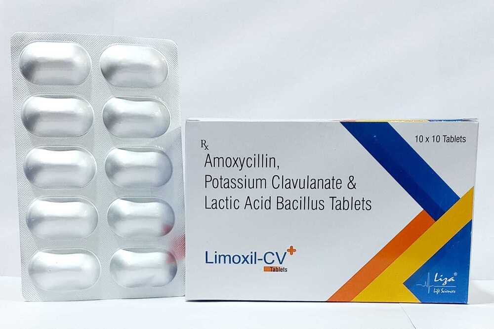 Limoxil Cv+ Tab - Ingredients: "Amoxicillin 500 Mg + Calvulanic Acid 125 Mg + Lactic Acid 
Bacillus 60 Million Spores Tablet"