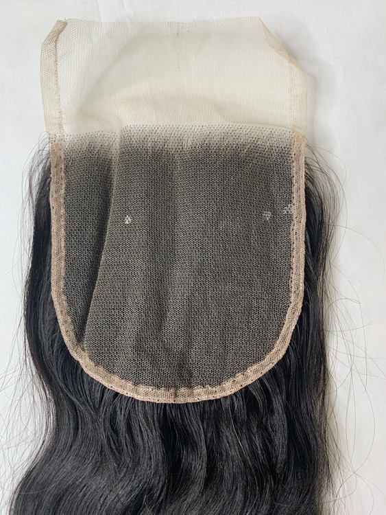 Indian 100% Human Hair 5X5 Lace Closure Wavy With Invisible Knots