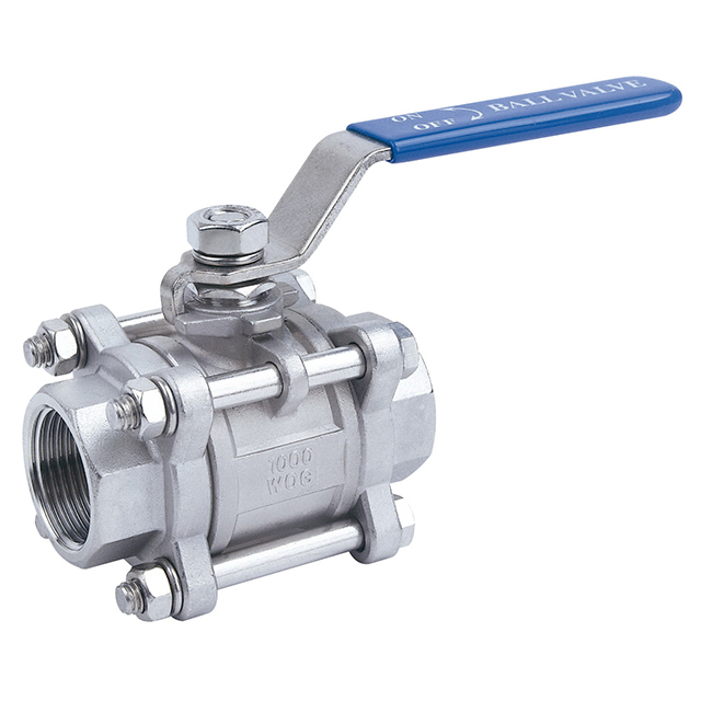 BALL VALVE, 15mm Cast Iron, 3 PC, Screwed End, Ball SS 304