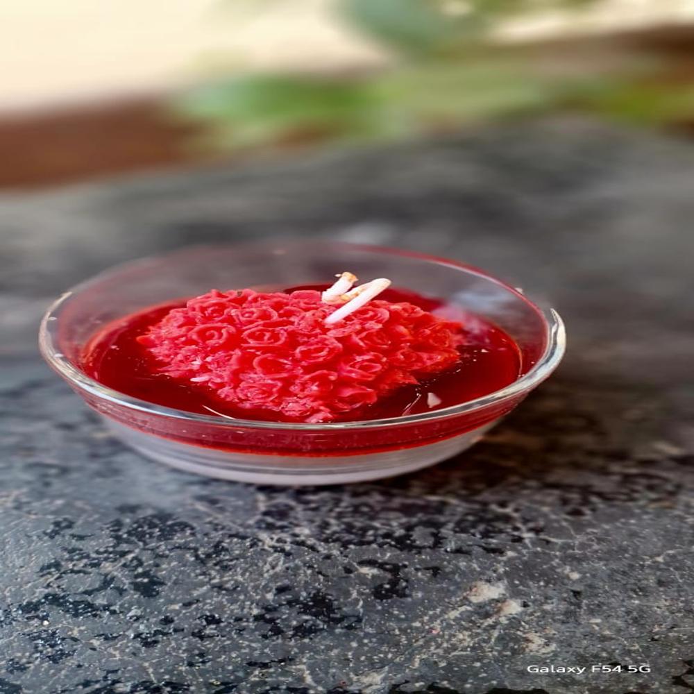 Heart shape rose flower Scented candle