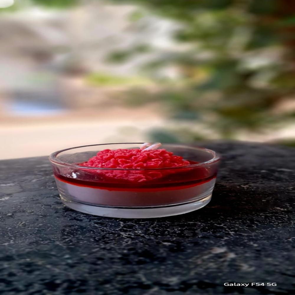Heart Shape Rose Flower Scented Candle - Burning Time: 18 Hours