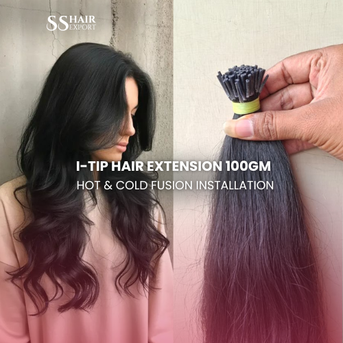 Keratin Bond I-Tip Hair Extensions 22Inch | 100Gm Real Human Hair Micro Ring Cold Fusion - Color: Natural Black And Brown