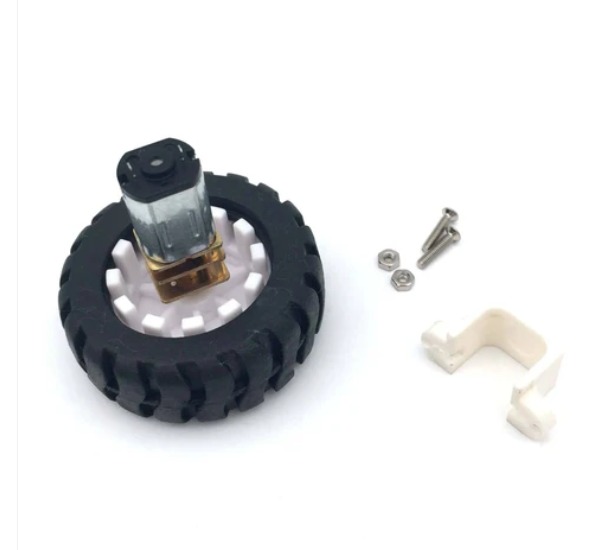N20 Motor with Wheel N20 Geared Motor Rubber Wheel Kit 12V