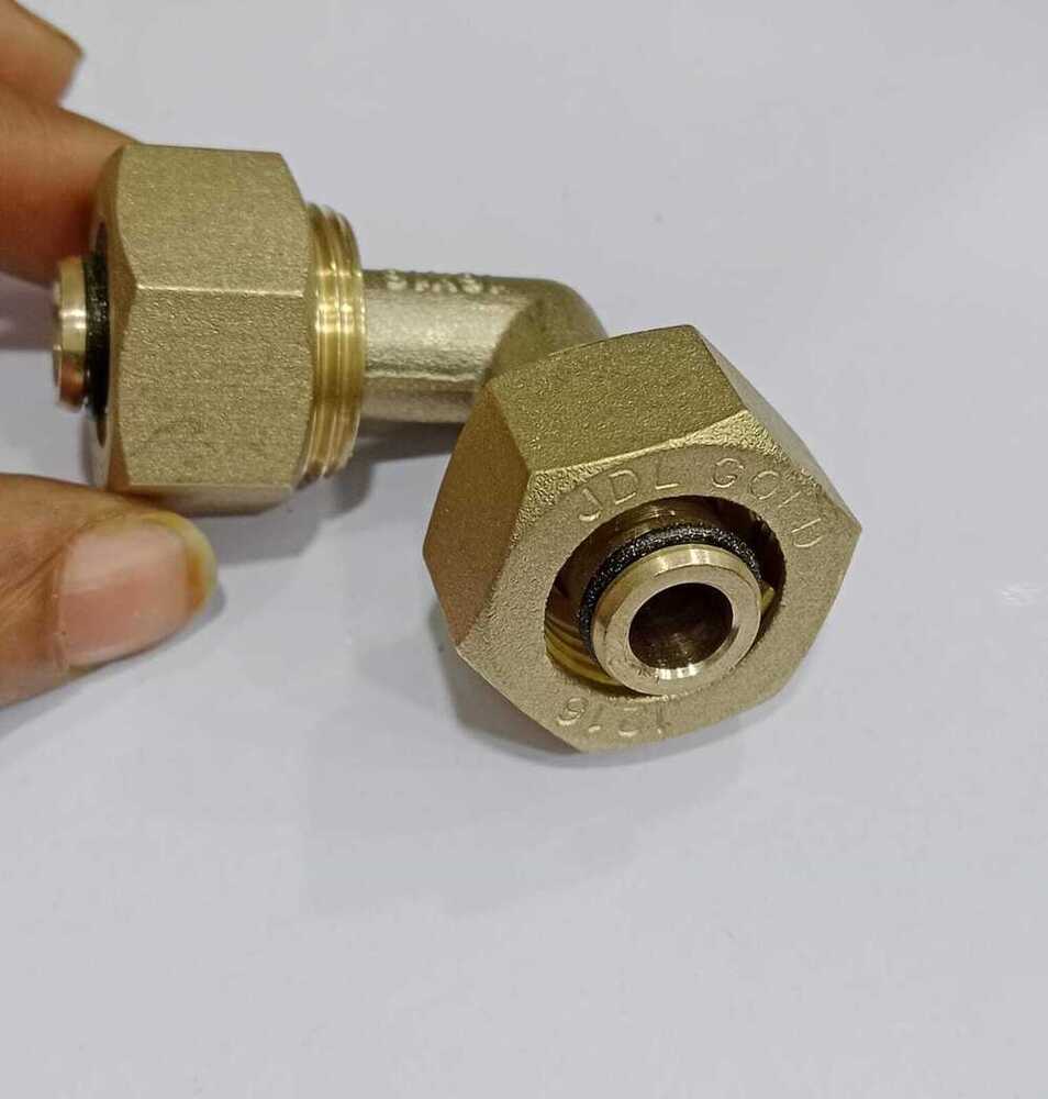 1216 Jdl Gold Brass Equal Elbow