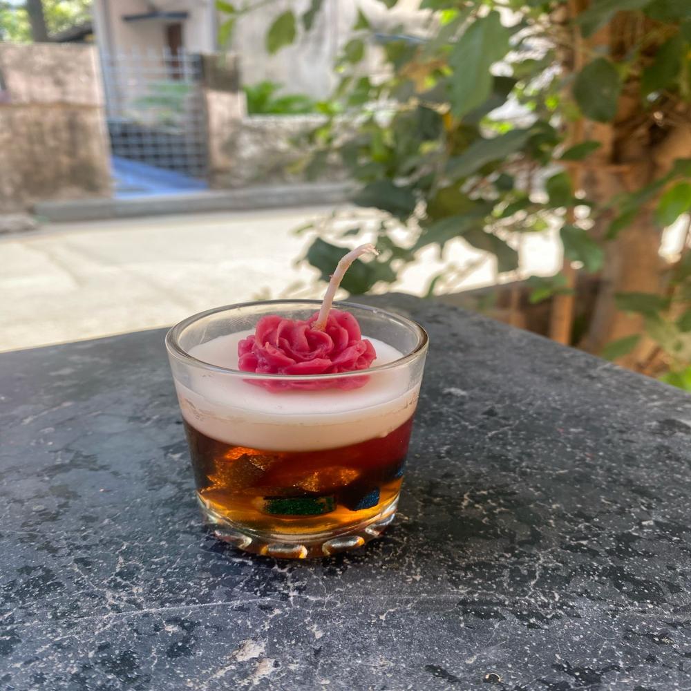 glass design scented candle