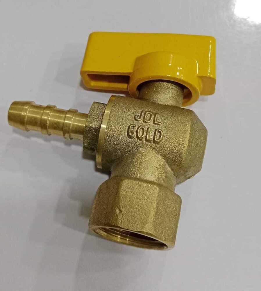 L Type Nozzle Valve - Alloy Construction, Threaded Connection, Golden Color | High-pressure Gas Control For Industrial Applications