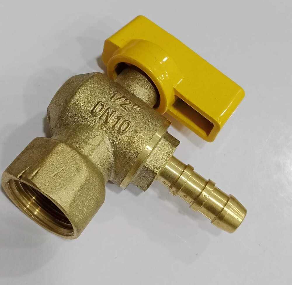 L Type Nozzle Valve - Alloy Construction, Threaded Connection, Golden Color | High-pressure Gas Control For Industrial Applications