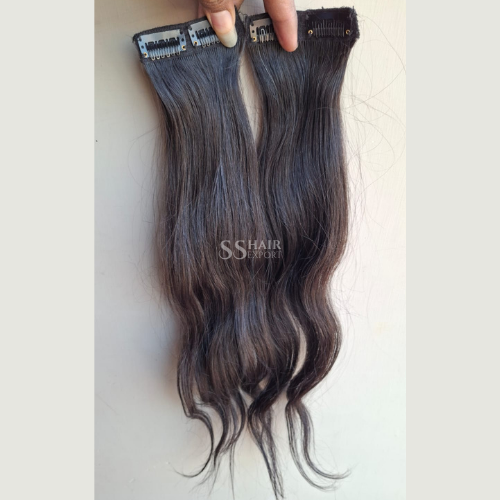 Two Clip in side patch Short Straight Invisible Hair Extensions for Women