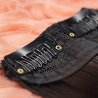2 Clip Short Straight Invisible Clip In Synthetic Hair Extensions for Women and Girls Pack Of 1 (Natural Black Brown 4 Inch)