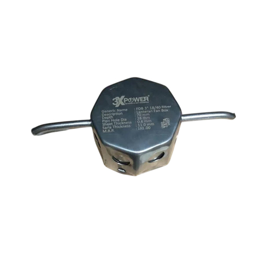 3Xpower Mild Steel Ceiling Fan Box - Color: Silver