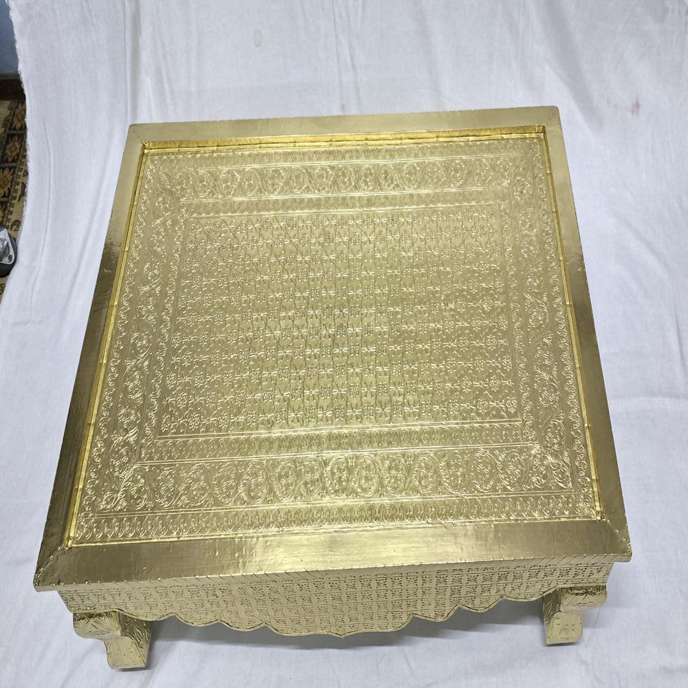 Brass Carving Pooja Chowki