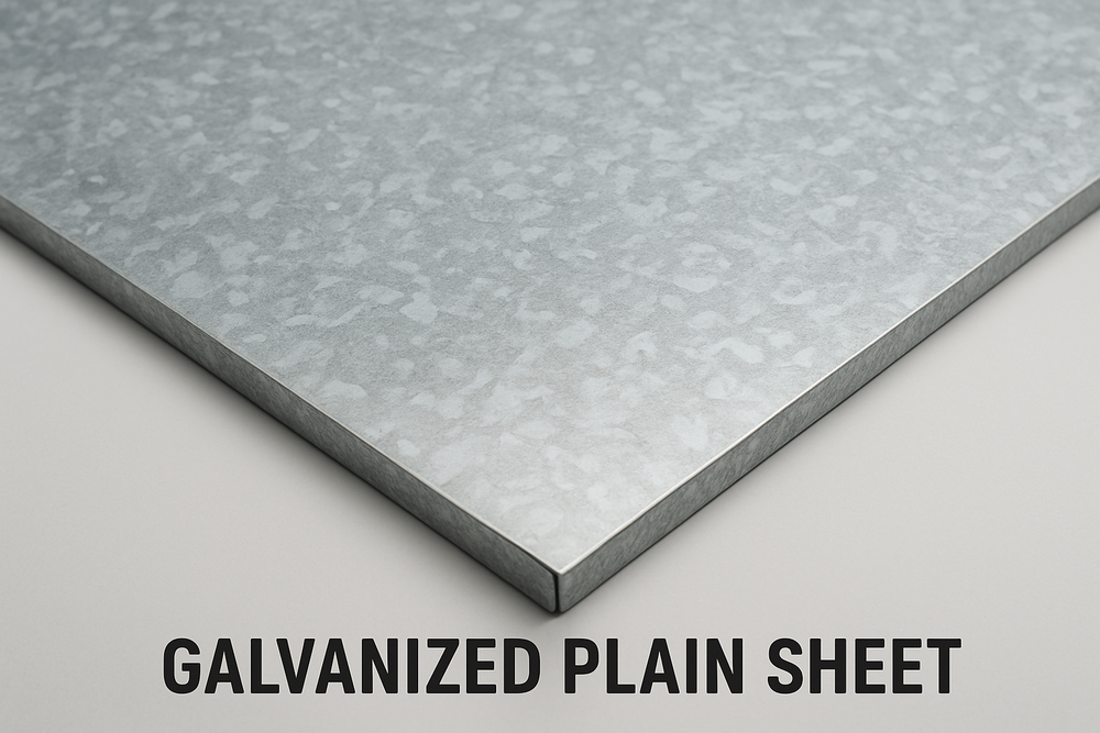 Galvanized Plain Sheet - Color: Silver