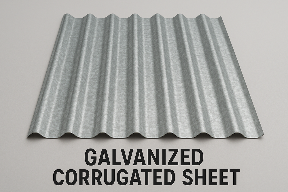 Galvanized Plain Corrugated Sheet - Color: Silver