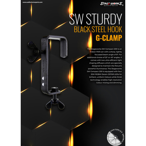 Auditorium Sw Steel G Clamp -Heavy Duty Type - Color: Black
