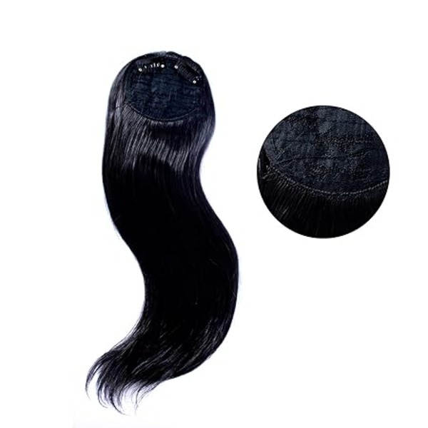 Clip In Hair Volumizer Side Cover Up Synthetic Hair Patch Extension For Girls And Women (Black Colour)
