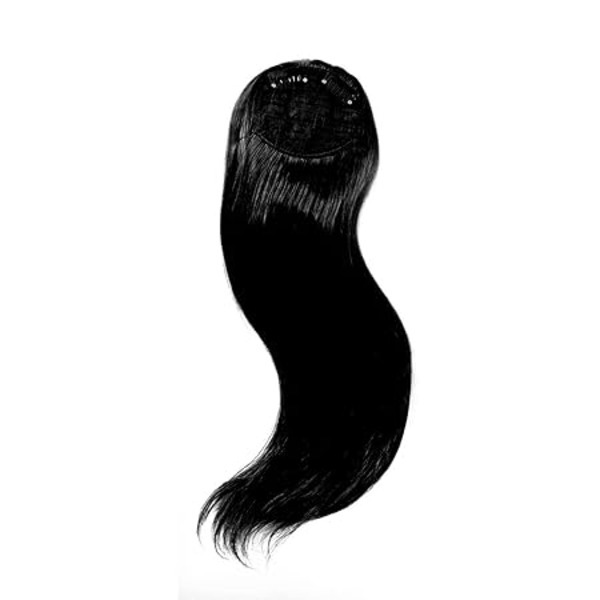 Clip In Hair Volumizer Side Cover Up Synthetic Hair Patch Extension For Girls And Women (Black Colour)