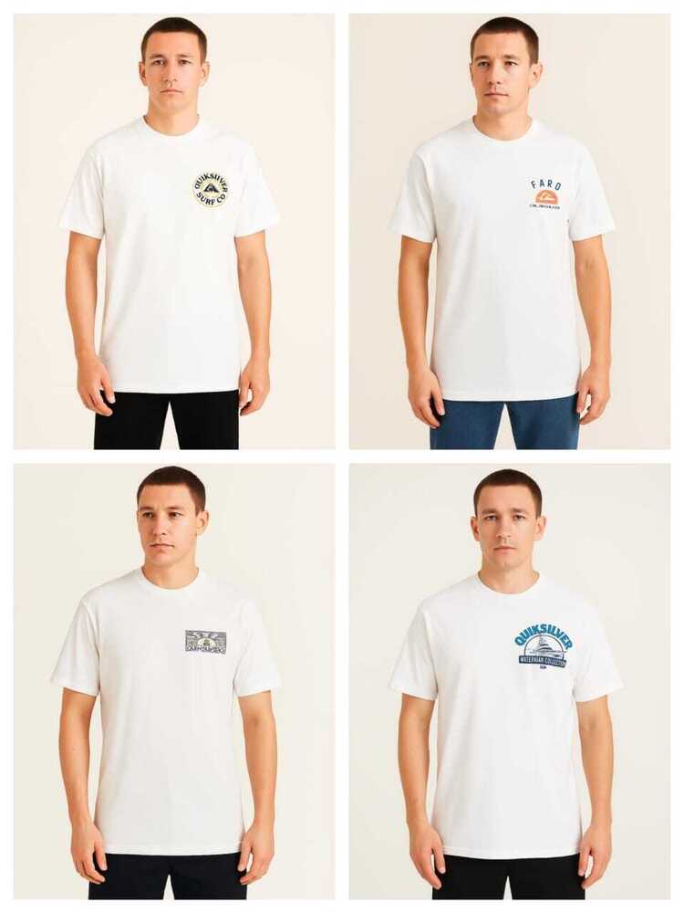 Mens Printed T-Shirt Mixed White