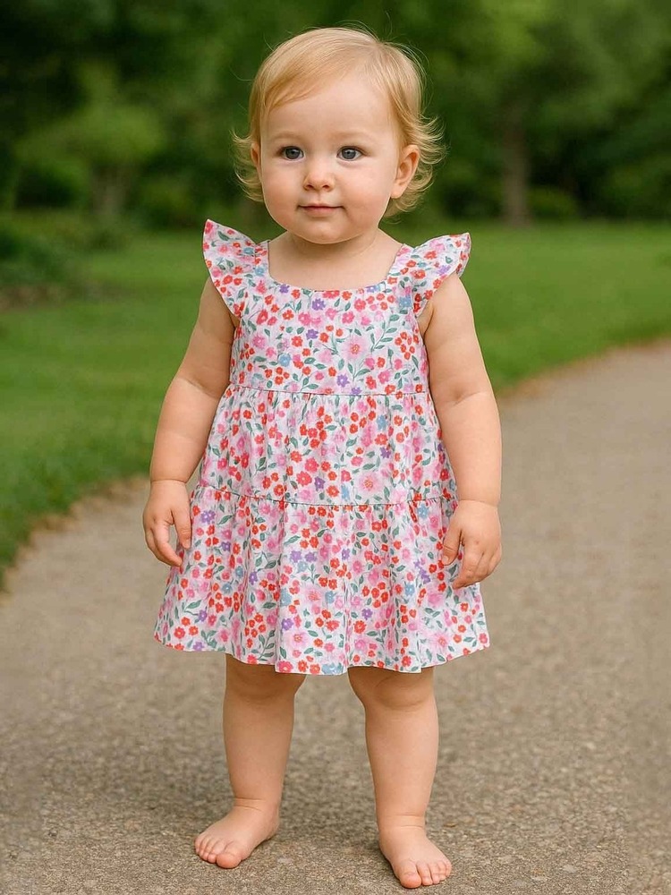 Baby  Girls  Printed  Short   Dress