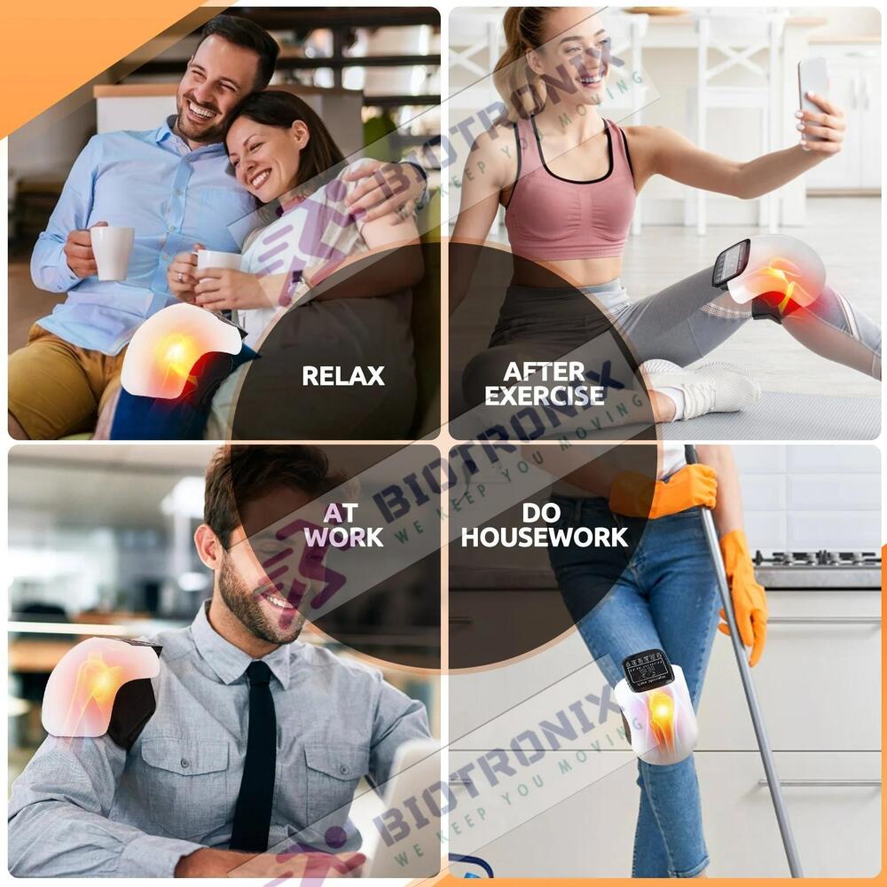 Smart Heated Knee Massager with Kneading Function Infrared Light for Joint Pain and Physiotherapy