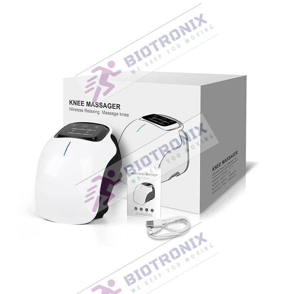 Wireless Rechargeable Knee Massage Device with Heat Infrared and Vibration Therapy for Joint Pain