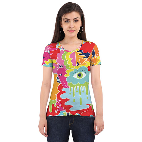Colorful Ladies T-Shirts - Fabric Type: Cotton