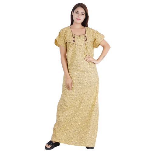 Ladies Pure Cotton XXL Printed Nighty