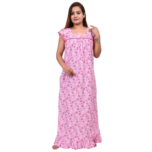 Casual Wear Cotton Printed Nighty