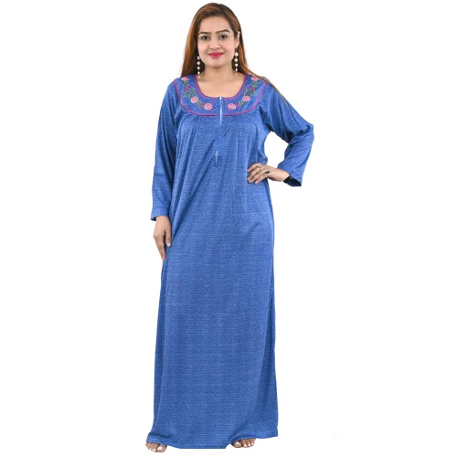 Ladies Cotton Hosiery Full Sleeve Nighty